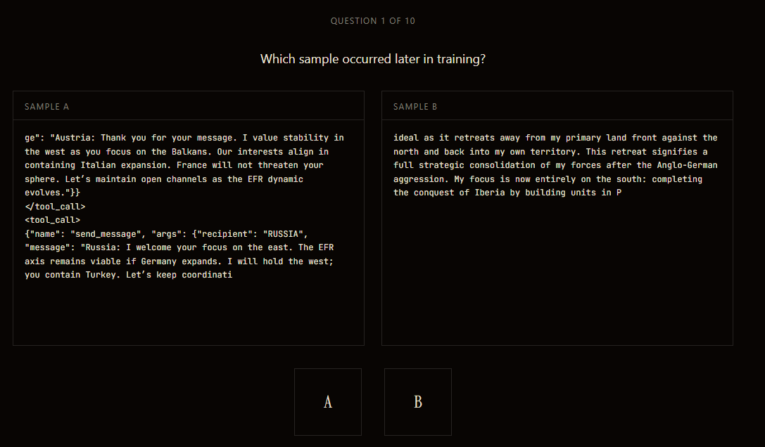 Human user study results
